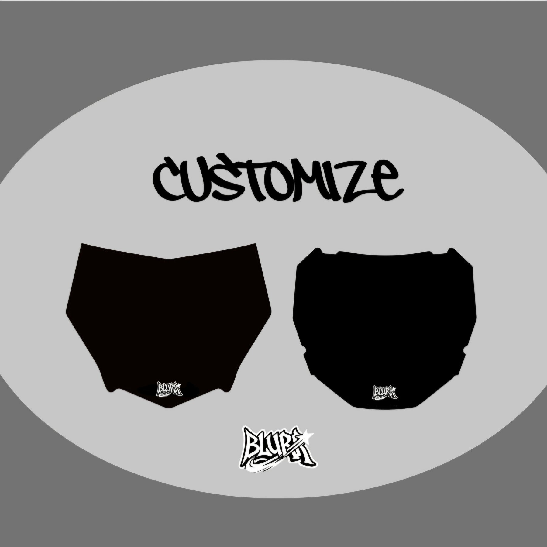 Custom Blurr Moto number plate decals